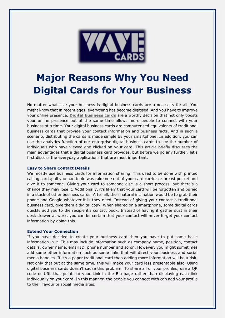 major reasons why you need digital cards for your