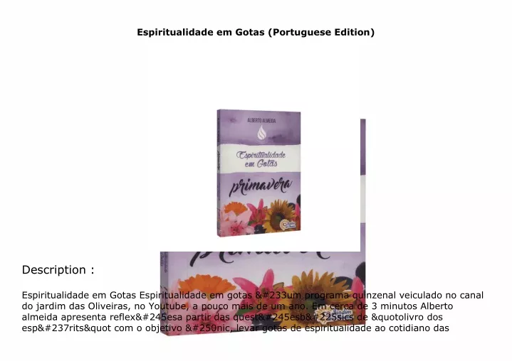 espiritualidade em gotas portuguese edition