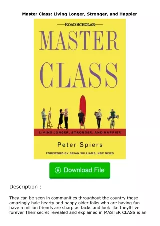 Pdf⚡(read✔online) Master Class: Living Longer, Stronger, and Happier