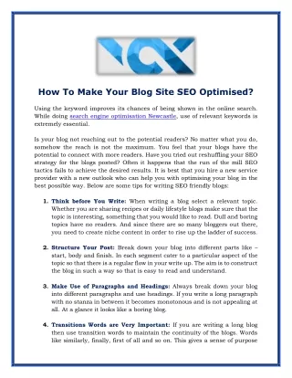 How to Make Your Blog Site SEO Optimised?