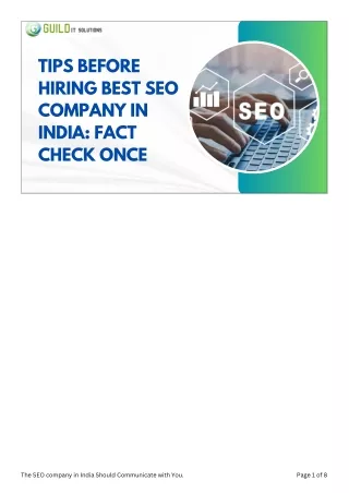 The SEO company in India Should Communicate with You.