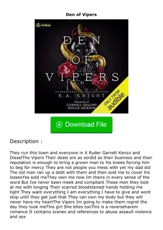 ❤️get (⚡️pdf⚡️) download Den of Vipers