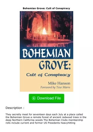 free read (✔️pdf❤️) Bohemian Grove: Cult of Conspiracy