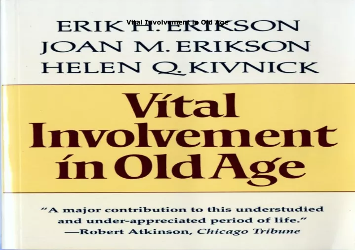 vital involvement in old age