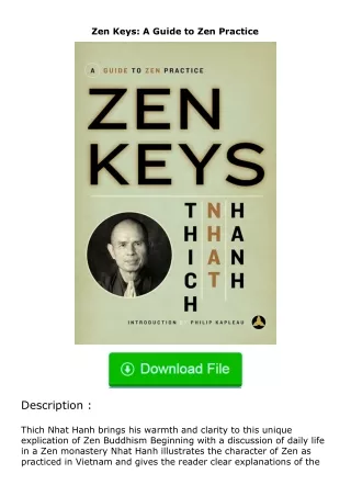 Download⚡ Zen Keys: A Guide to Zen Practice