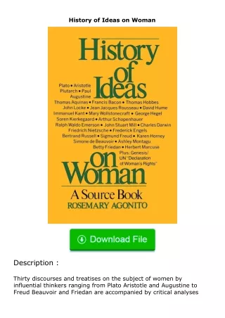 ❤️get (⚡️pdf⚡️) download History of Ideas on Woman