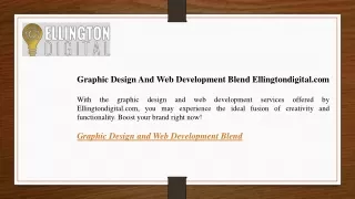 Graphic Design And Web Development Blend Ellingtondigital.com