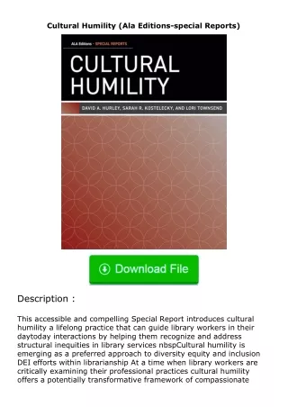 Download❤[READ]✔ Cultural Humility (Ala Editions-special Reports)