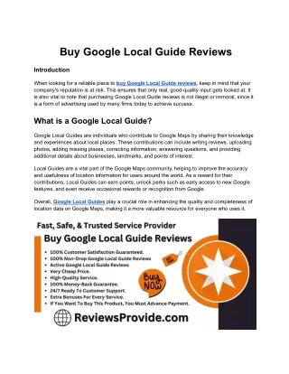 Buy Google Local Guide Reviews - ReviewsProvide _2024.