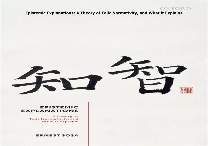 epistemic explanations a theory of telic