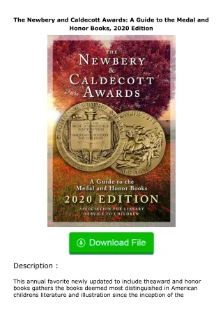 Download⚡ The Newbery and Caldecott Awards: A Guide to the Medal and Honor Books, 2020 Edition