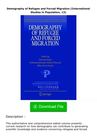 Pdf⚡(read✔online) Demography of Refugee and Forced Migration (International Studies in Population, 13)