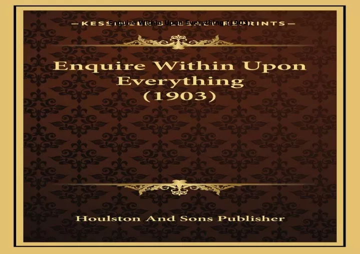 enquire within upon everything 1903
