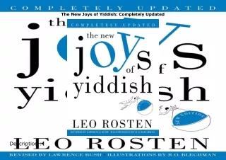 ⚡️PDF/READ❤️ The New Joys of Yiddish: Completely Updated