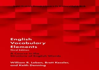 download⚡️[EBOOK]❤️ English Vocabulary Elements: A Course in the Structure of English Word