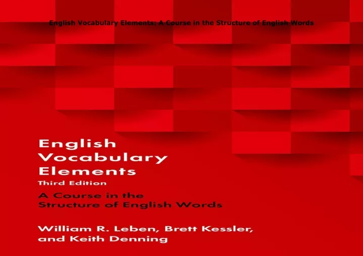 english vocabulary elements a course