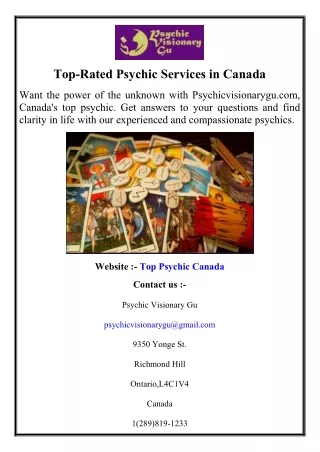 Top-Rated Psychic Services in Canada
