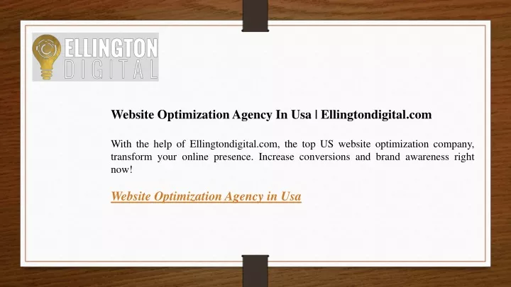 website optimization agency