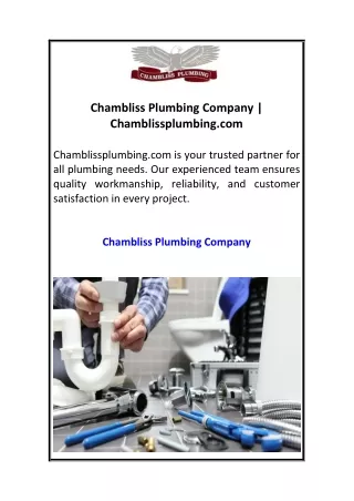 Chambliss Plumbing Company  Chamblissplumbing.com