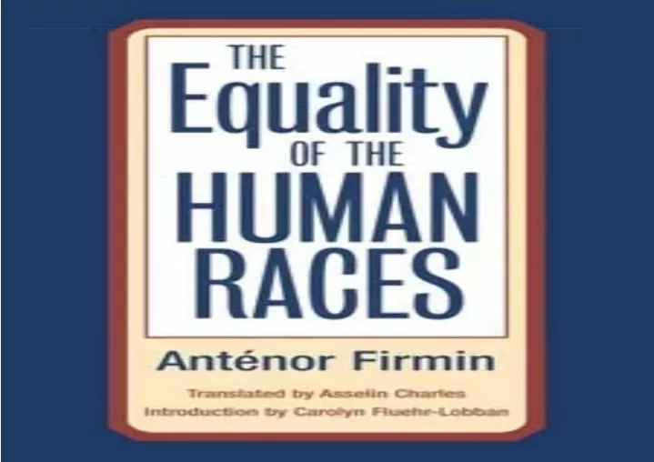 pdf the equality of human races positivist