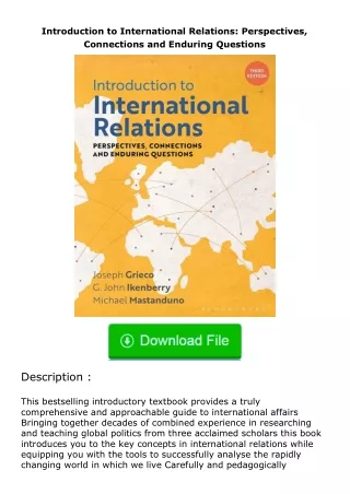 Download⚡ Introduction to International Relations: Perspectives, Connections and Enduring Questions