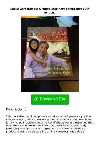 pdf❤(download)⚡ Social Gerontology: A Multidisciplinary Perspective (9th Edition)