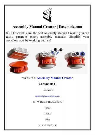 Assembly Manual Creator  Easemble.com