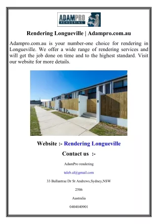 Rendering Longueville   Adampro.com.au