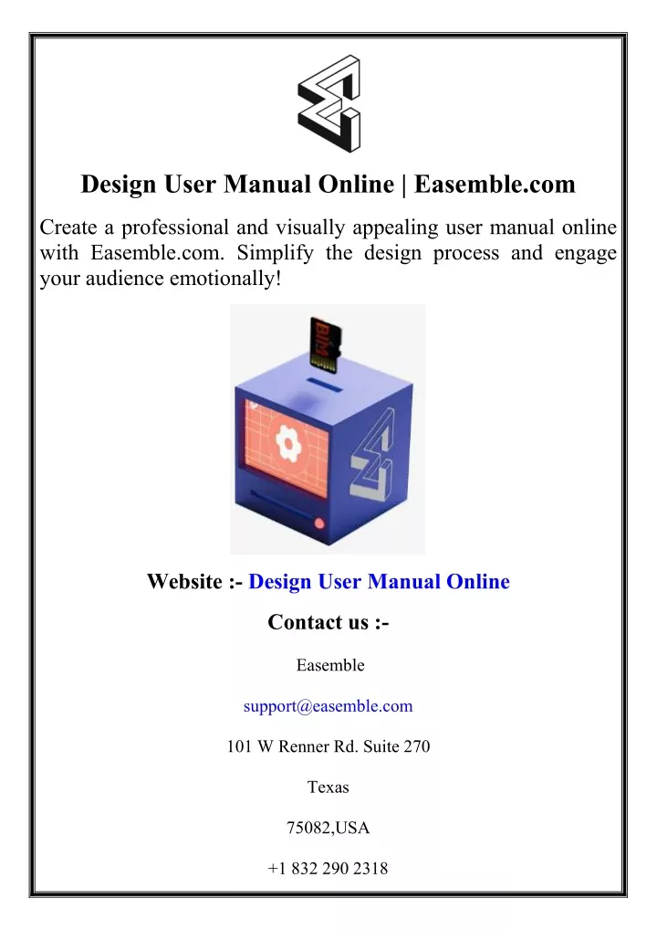 design user manual online easemble com