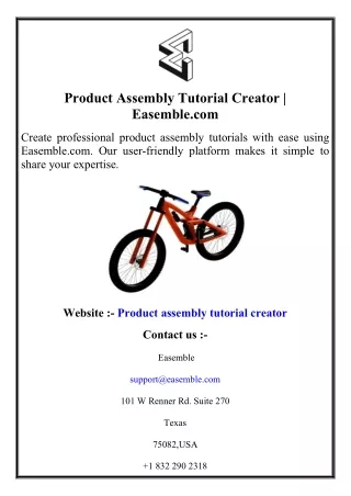 Product Assembly Tutorial Creator  Easemble.com