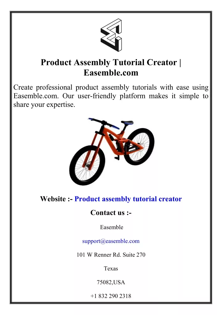 product assembly tutorial creator easemble com