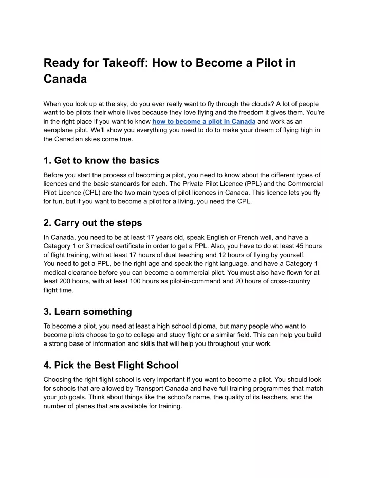 ready for takeoff how to become a pilot in canada