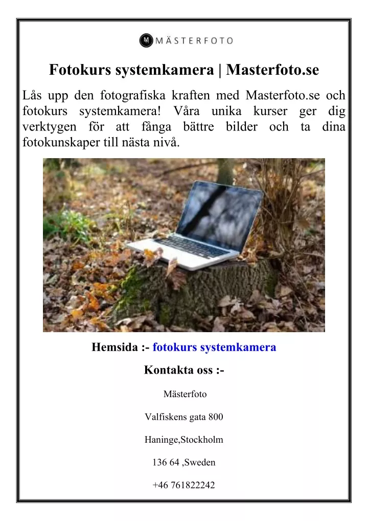 fotokurs systemkamera masterfoto se