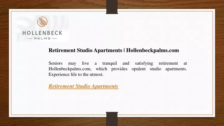 retirement studio apartments hollenbeckpalms
