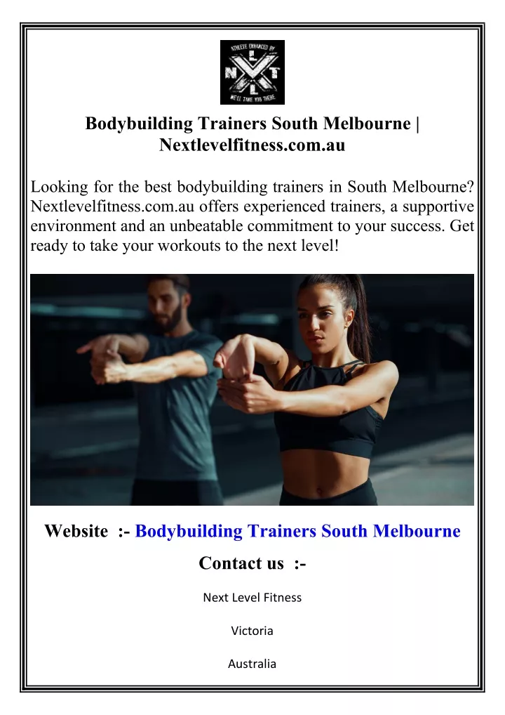 bodybuilding trainers south melbourne