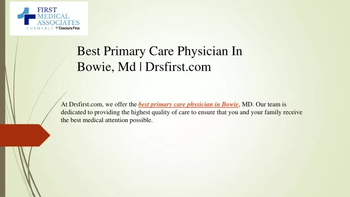 best primary care physician in bowie md drsfirst