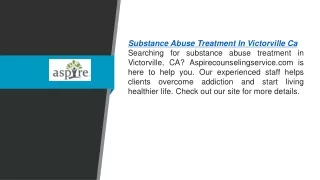 Substance Abuse Treatment In Victorville Ca Aspirecounselingservice.com