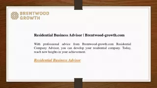Residential Business Advisor Brentwood-growth.com