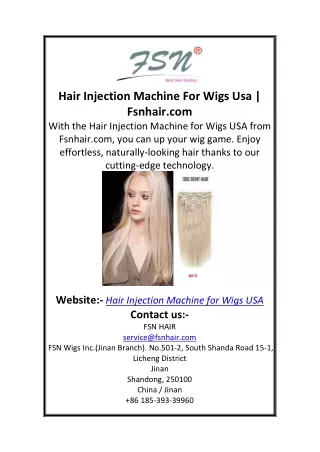 Hair Injection Machine For Wigs Usa | Fsnhair.com