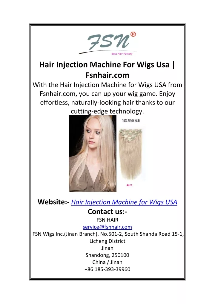 hair injection machine for wigs usa fsnhair