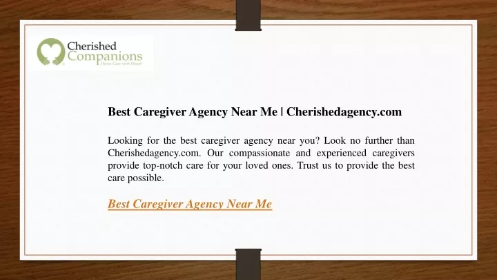 best caregiver agency near me cherishedagency