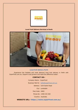 Local Fruit Delivery Services in Perth