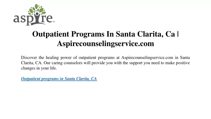 outpatient programs in santa clarita