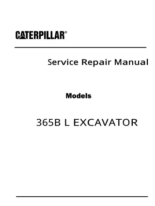 Caterpillar Cat 365B L Excavator (Prefix AGD) Service Repair Manual (AGD00001 and up)