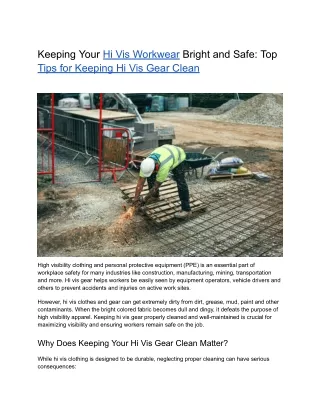 Keeping Your Hi Vis Workwear Bright and Safe_ Top Tips for Keeping Hi Vis Gear Clean