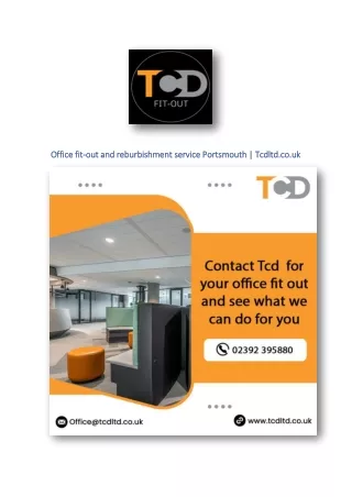 Office fit-out and reburbishment service Portsmouth | Tcdltd.co.uk