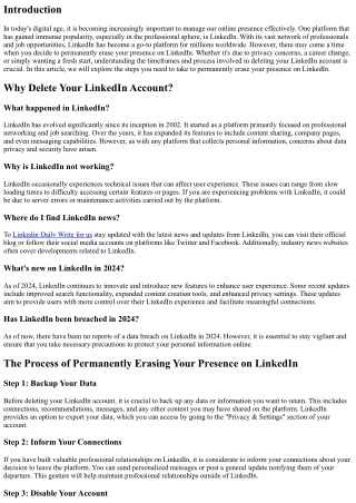 Permanently Erasing Your Presence on LinkedIn: Timeframes and Process