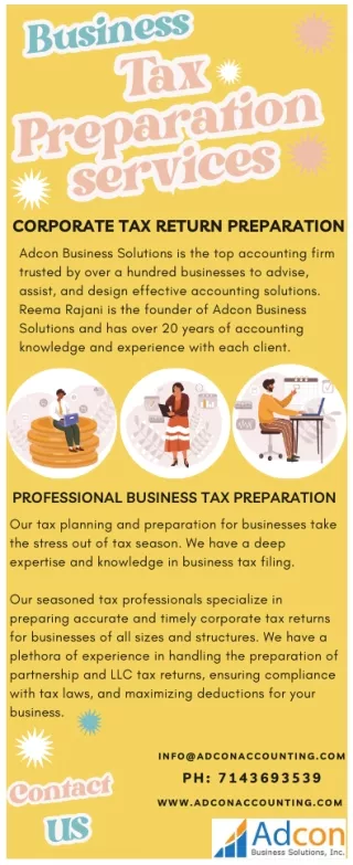 Business Tax Preparation services