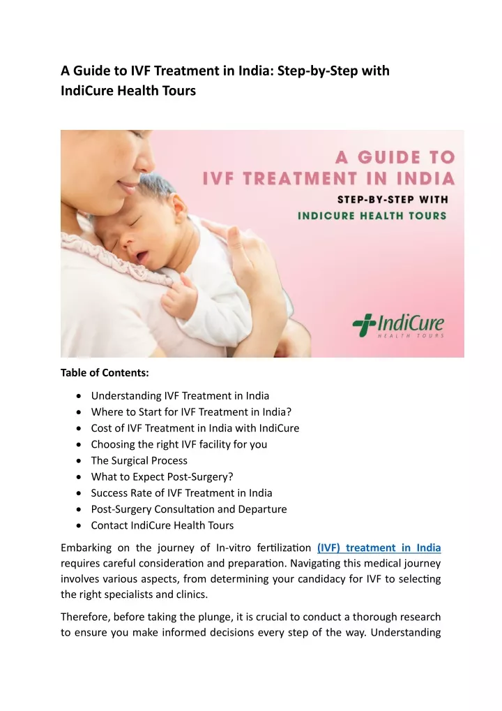 a guide to ivf treatment in india step by step