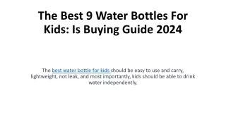The Best 9 Water Bottles For Kids